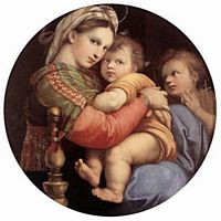 Raphael-001 MADONNA OF THE CHAIR Pitti Gallery Florence