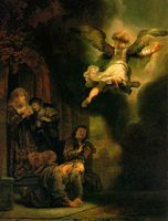 Rembrandt-003 THE ANGEL RAPHAEL LEAVING THE FAMILY OF TOBIT
The Louvre, Paris